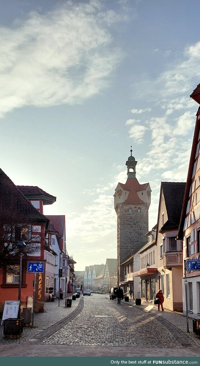 Morning in small German village