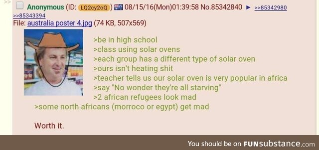 Anon uses a solar oven