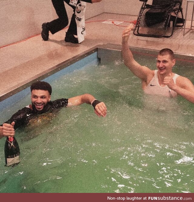 A celebratory swim after winning the NBA Finals (6/12/23)