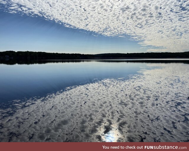 The clouds fell into the lake?