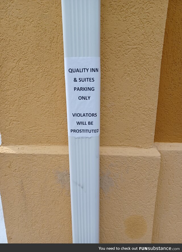 Quality Inn's solution to fines