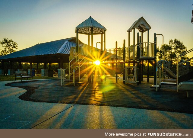 [OC] At the playground near sunset