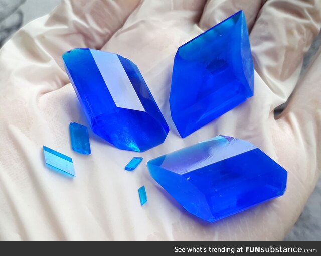 I grew some copper sulfate crystals