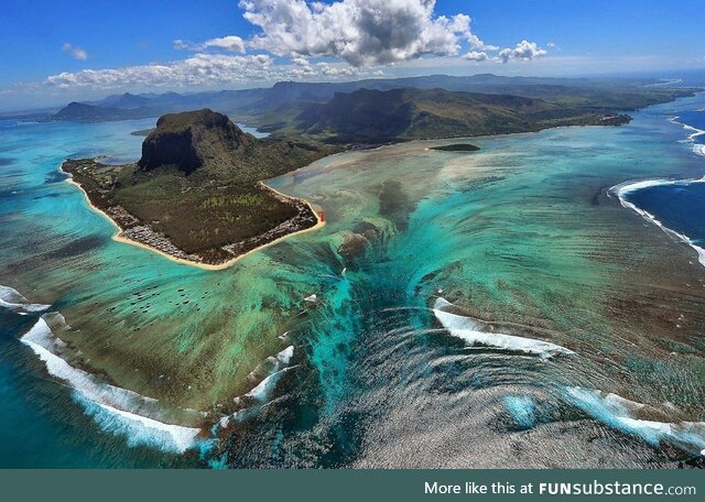 Underwater waterfall