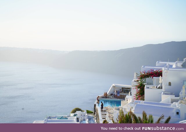 Taking in the Caldera Sun in Santorini, Greece [OC]