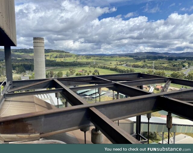 Looking out from Wallerawang Power Station, NSW, Australia [OC]