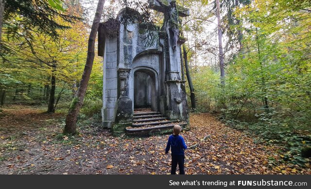 An abandoned tomb inside a forest. Pohorje, Slovenia