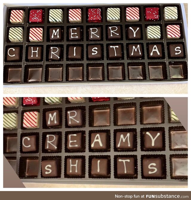 Someone rearranged the chocolates…