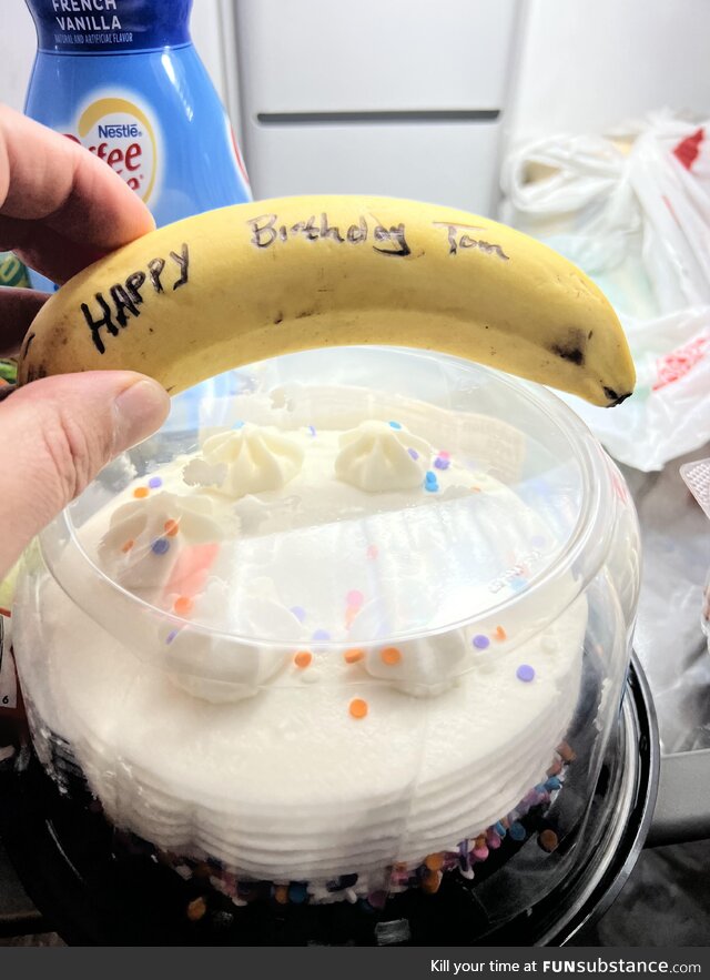 Someone got a birthday banana at the office today