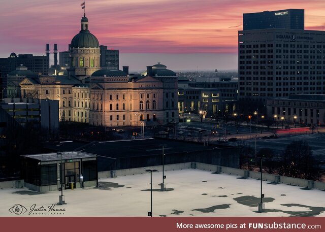 Indianapolis Capital building from a parking garage