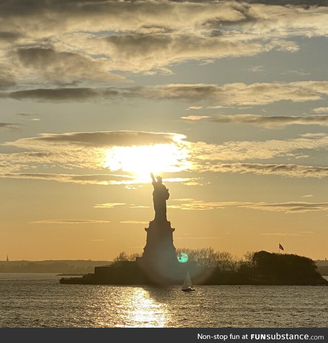 Statue of Liberty at sunset