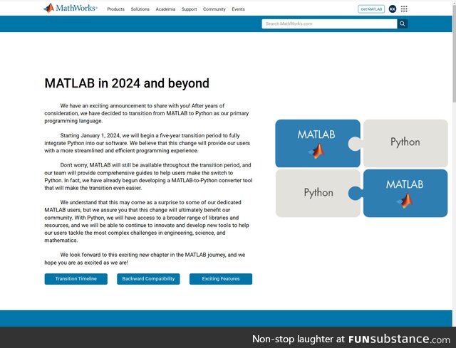 The pain and suffering caused by Matlab will finally end soon