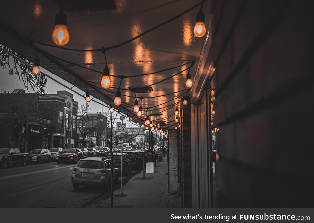 Lights Outside a Diner