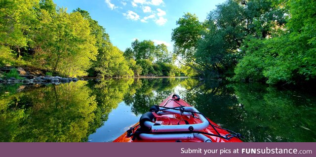 Kayaking on an open river. Pure bliss