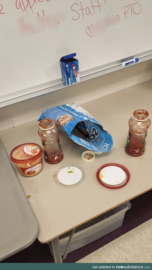 PTO provided a "nacho bar" for us teachers on Cinco de Mayo, during teacher appreciation