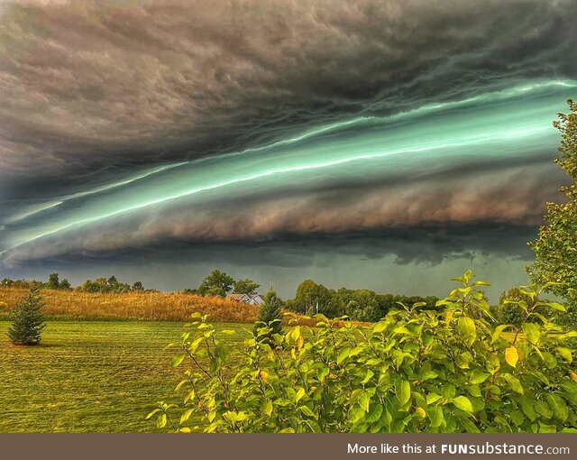 Severe warned storm near Traverse City Michigan on September 7 2021