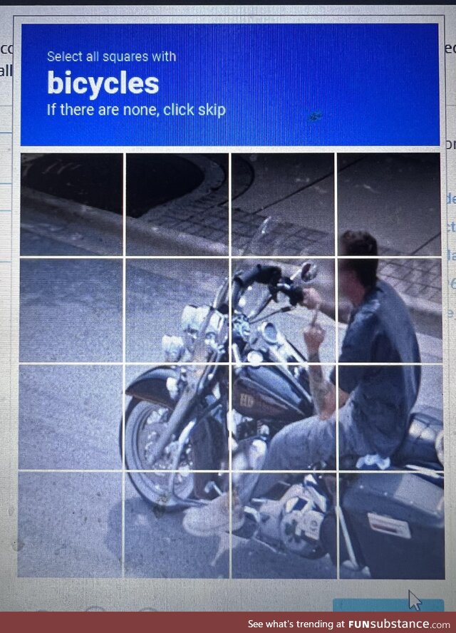 Captcha dude flipping “the bird”?