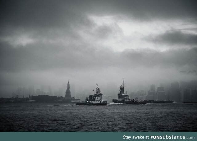 Two tugboats in New York harbor this morning. [OC]