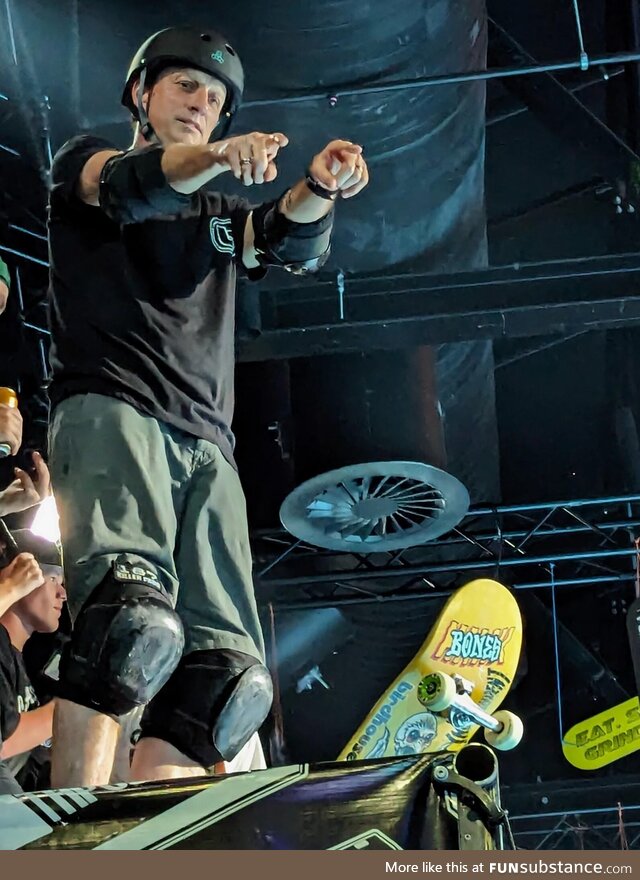 Tony Hawk skating at the 25th Anniversary of THPS event last night