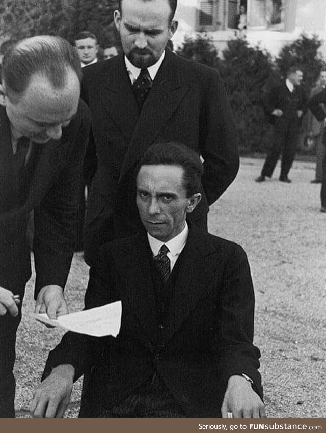 (1993) Josef Goebbels, a high-ranking Nazi, looks at the photographer after learning he