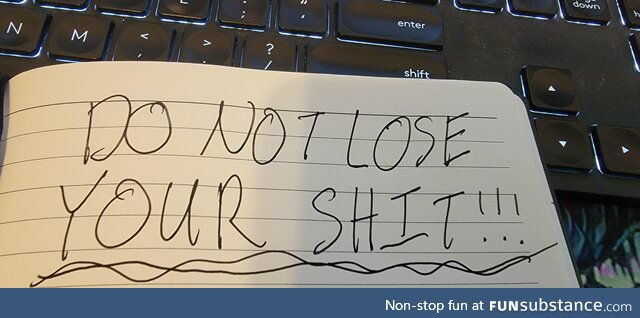 The only note needed for a vendor meeting today