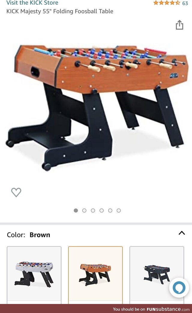 Submissive foosball table