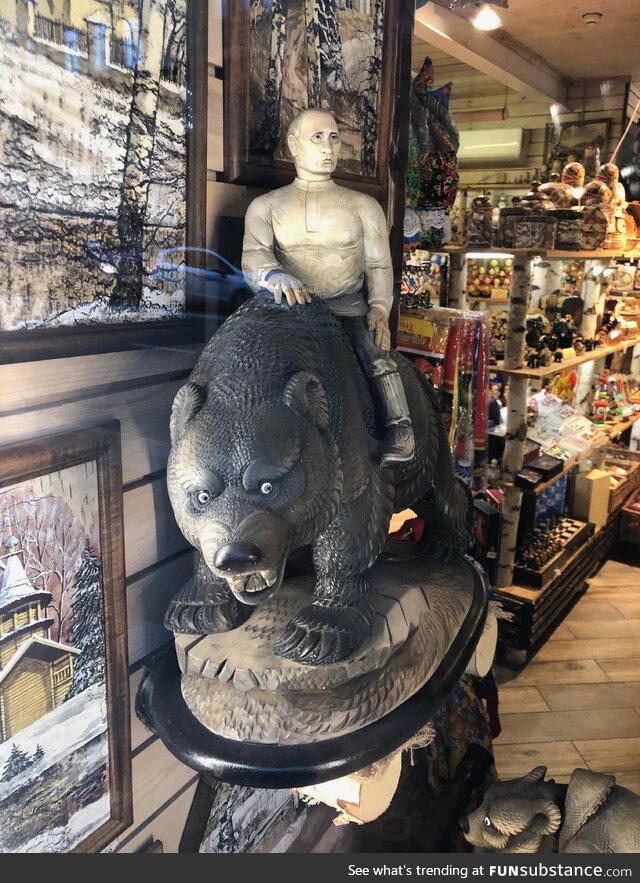 'Putin Riding a Bear' statue for sale - Saint-Petersburg, Russia - 2019