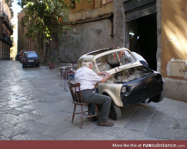 Restoring an old Fiat in Italy