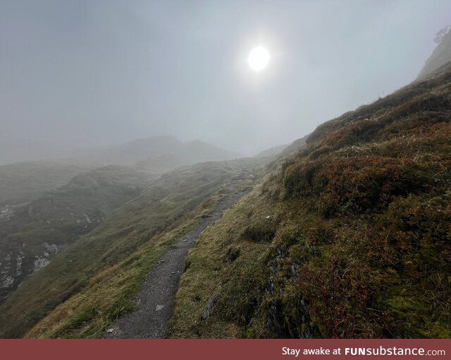 Average mountain walk in Switzerland in october