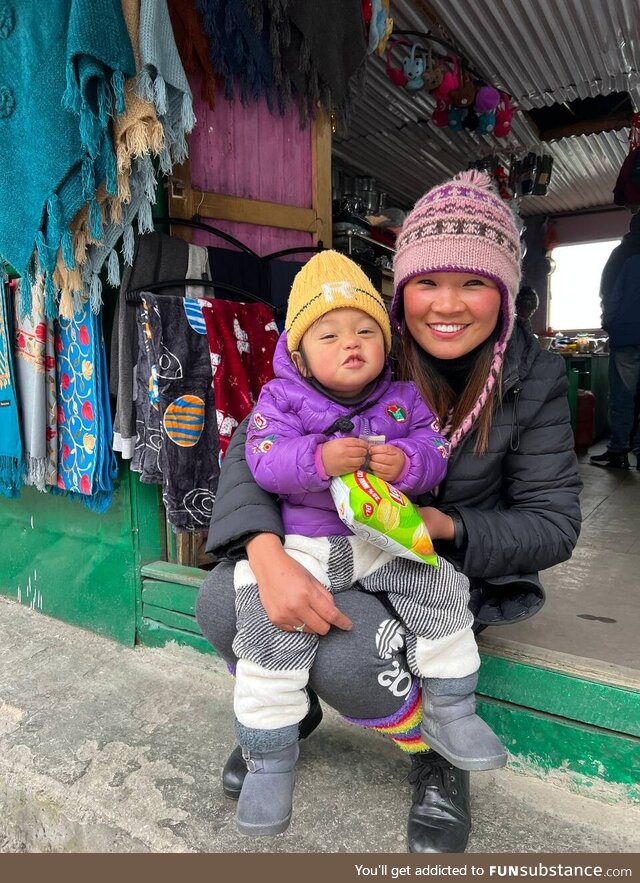 Beautiful Mother and Son, Natula Pass India (OC)