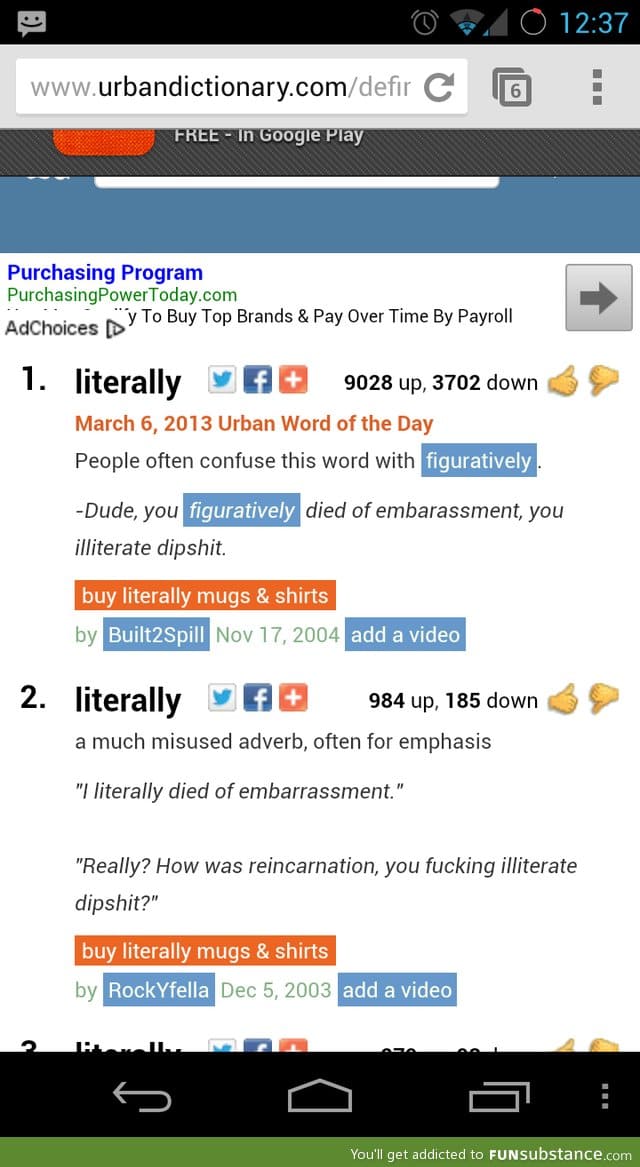 What literally really means