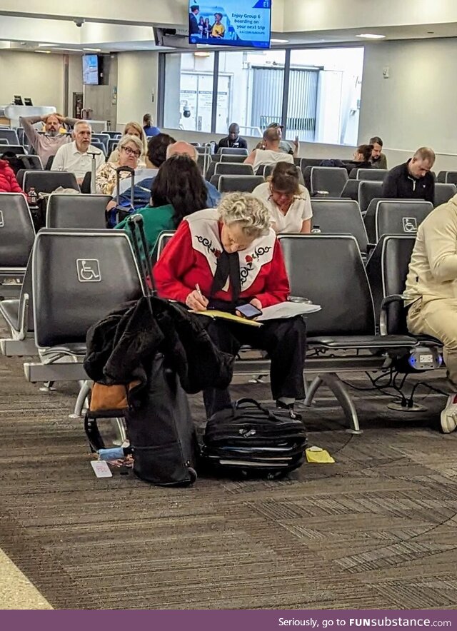 Spotted Temple Grandin at the airport in Florida