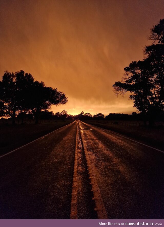 Sunset after a stormy day in central Texas