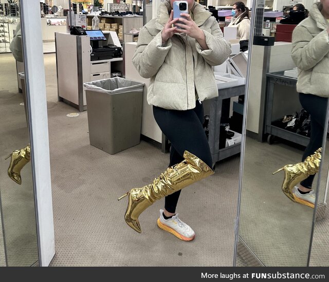 I imagine C-3PO’s girlfriend wearing these shoes