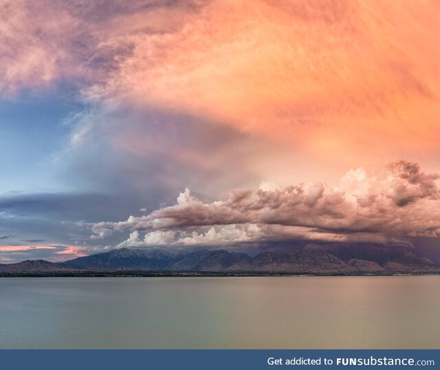 Sunset over Utah Lake last night