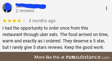 Found this interesting review of a local restaurant