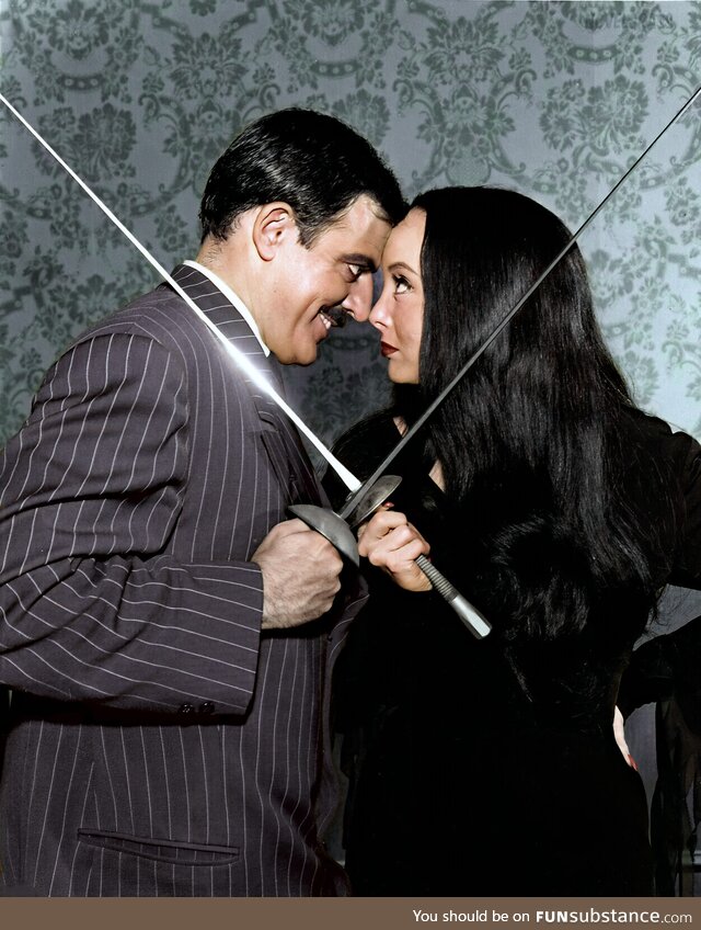 John Astin and Carolyn Jones - The Addams Family (1964)