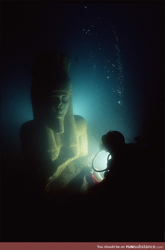 A cache of ancient relics have been rediscovered off the coast of Thonis-Heraclion in