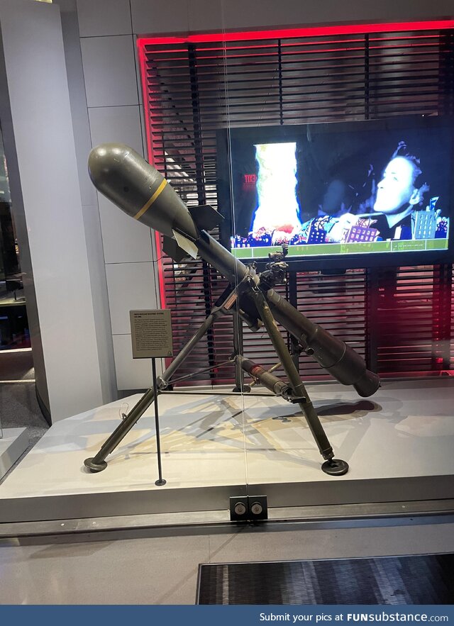 Bad Neighbors? Say no more! Atomic Bomb tipped 105MM Mortar at the Museum of the US Army