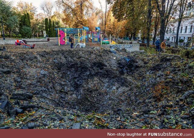 Russia bombed a playground as revenge against Ukraine