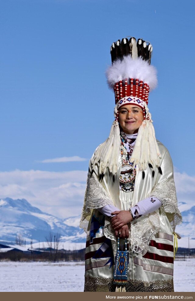 Lily Gladstone was honored by her tribe (the Blackfeet Nation) with a traditional