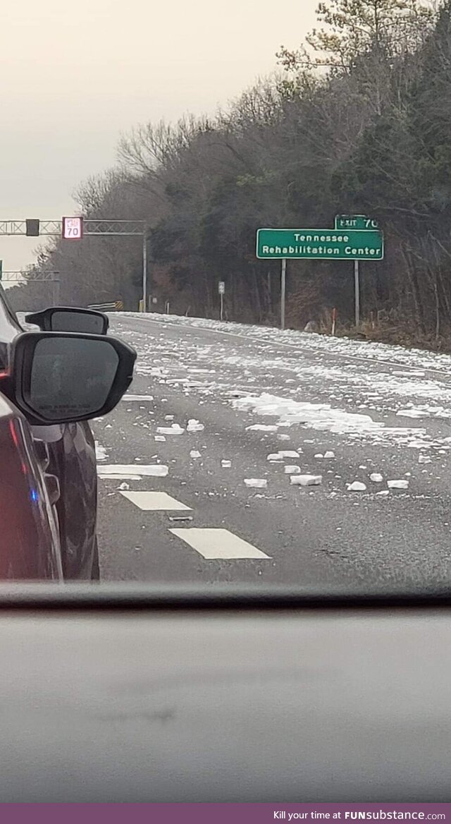 We just wanted a white Christmas in TN, instead we got a truck load of styrofoam