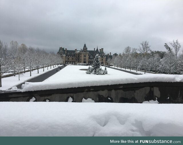 Snow at Biltmore House, Asheville NC