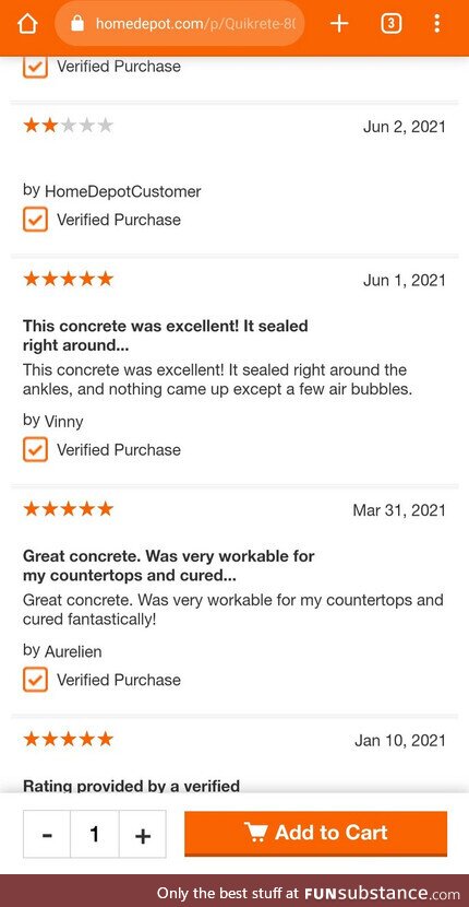 Home depot concrete review