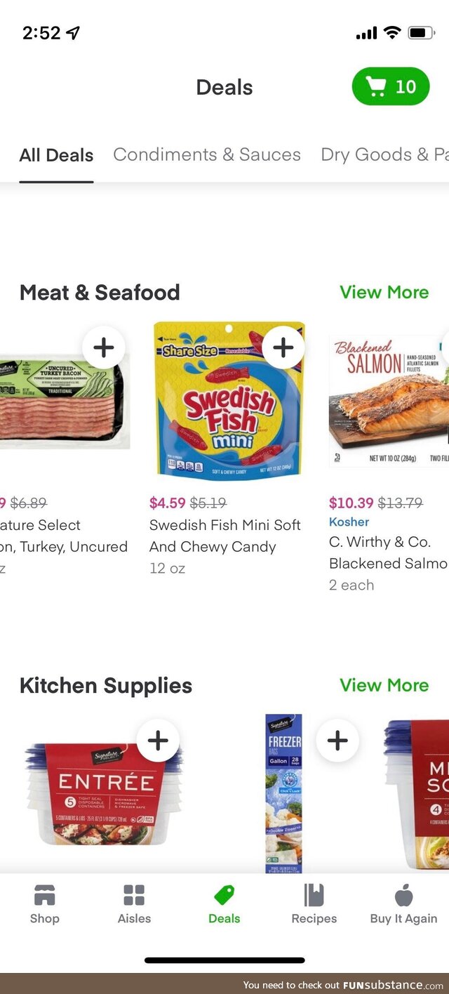 Just instacart recommending seafood…