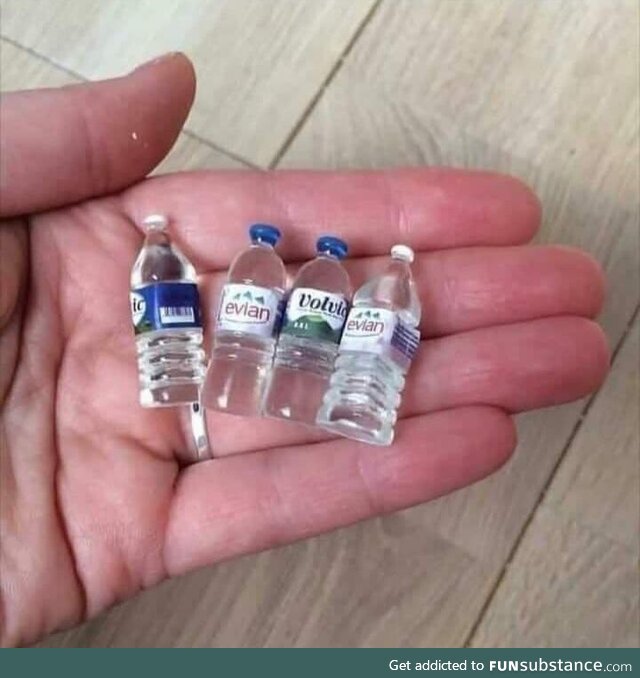 Mini bottles for fisherman.. To make the fish look bigger