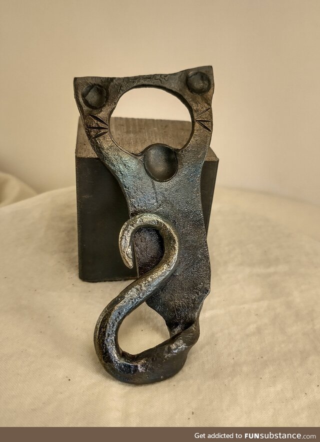 Tried again to make a cat bottle opener, closer but still needs work