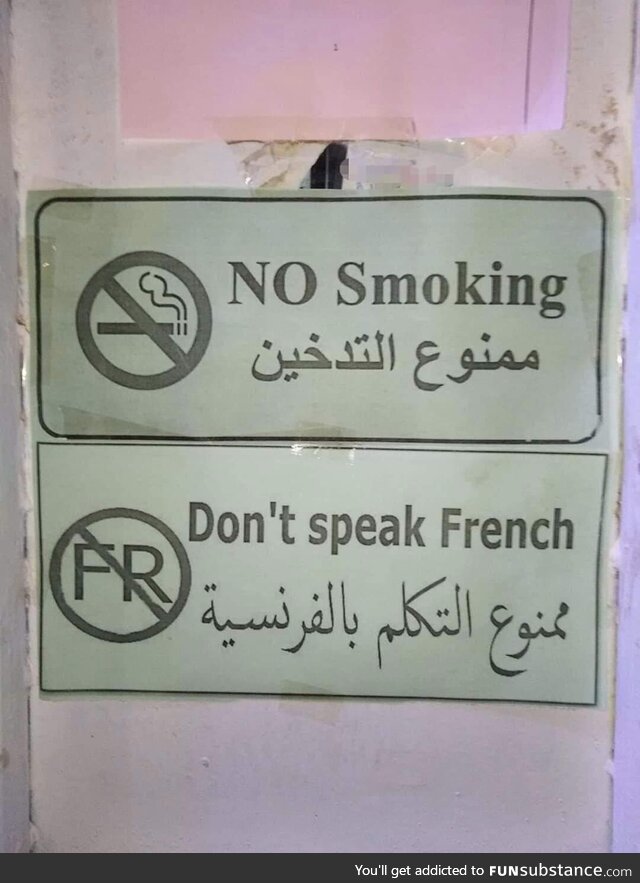 Don't smoke or speaker French