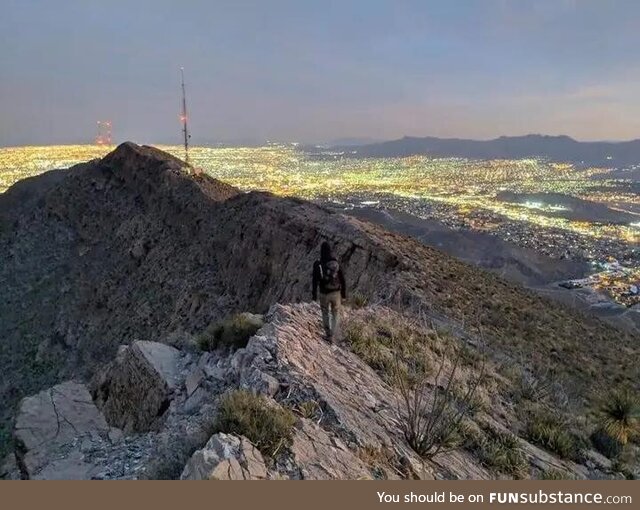 Hiking in the middle of a city. El Paso TX and Juarez MX