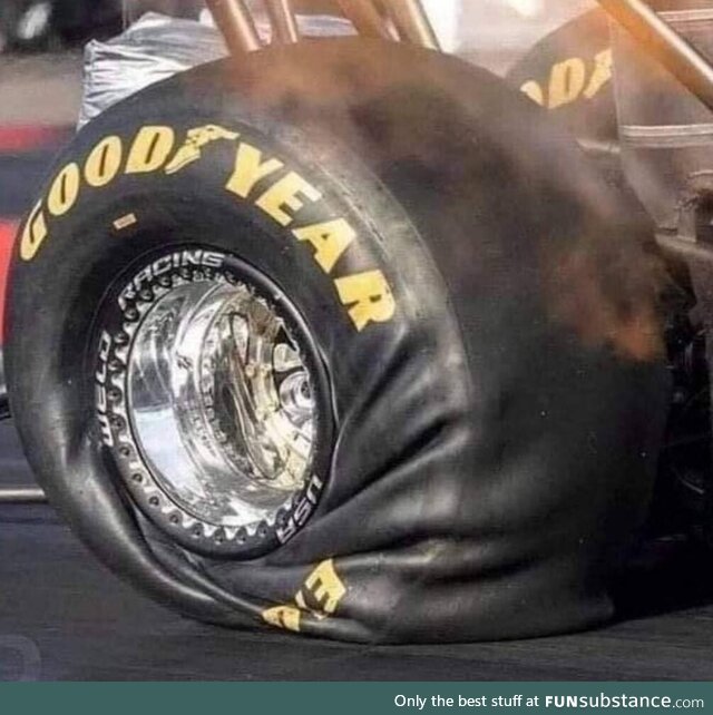 What 10,000 pounds of torque does to a drag tire at launch